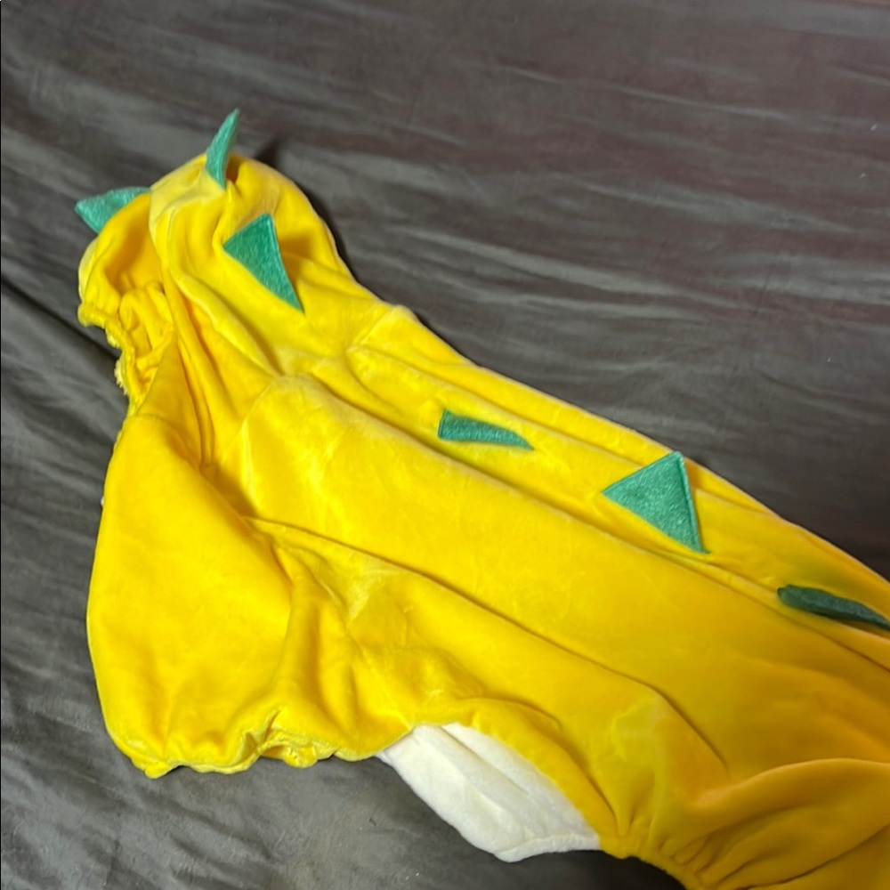 Yellow Dinosaur Costume with Green Spikes - Picture 3 of 4